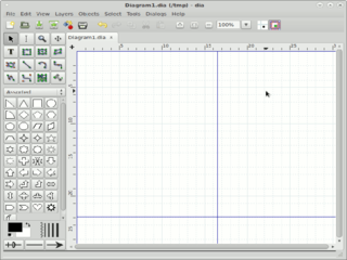 Screemshot showing a typical Dia screen