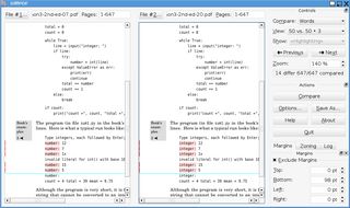 compare two PDF files textually or visually