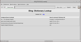 Graphical dictionary lookup program for Unix (Tk)