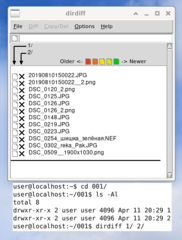 Display and merge changes between two directory trees