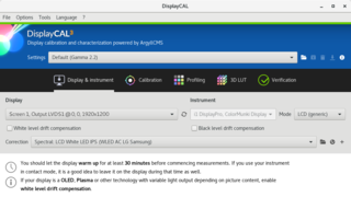 DisplayCAL main window