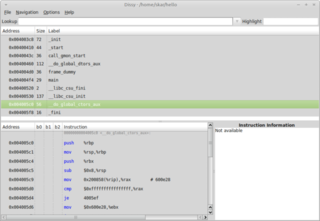 graphical frontend for objdump