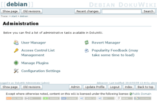 administration page