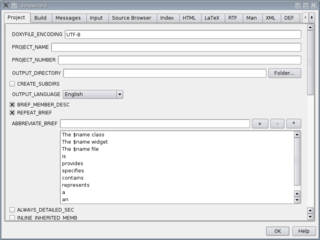 GUI configuration tool for doxygen
