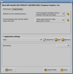 DRI configuration applet
