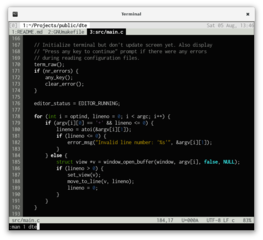 small and easy to use console text editor