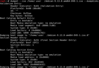 dump information about bootable CDs and other similar formats