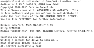 restore old DVD - video (1 from 7) - "dvdisaster -d /dev/sr0 -i medium.iso -r"