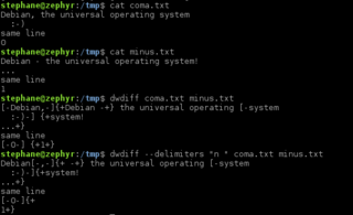 diff program that operates word by word