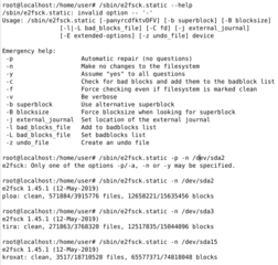 statically-linked version of the ext2/ext3/ext4 filesystem checker