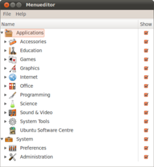 Simple ui to manage different menu profiles on a system