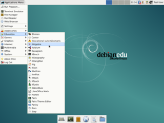 Debian Edu Xfce desktop applications