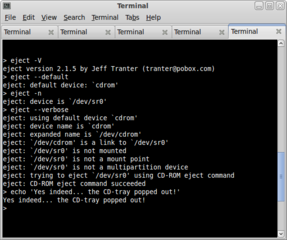 ejects CDs and operates CD-Changers under Linux