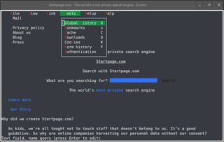 startpage in elinks