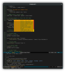 GNU Emacs 25.3 running in GNOME 3 Terminal (Debian unstable)