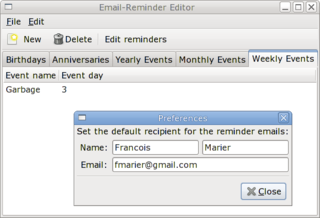 Send event reminders by email