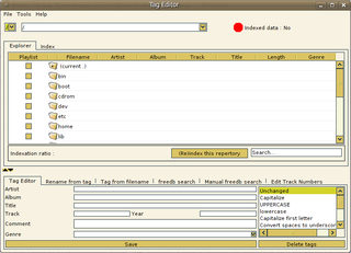 graphical audio file tagger with freedb support