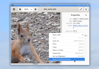 press right key of mouse - Show Containing Folder