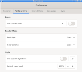 Preferences-Fonts & Style