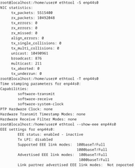 display or change Ethernet device settings