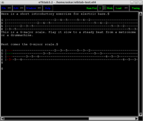 ASCII guitar tab editor