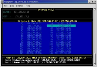 Ettercap console-mode executable