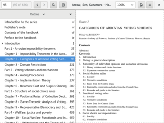 evince 3.22.1, with Outline pane