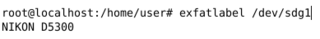 exfatlabel /dev/sdg1 (only read label)