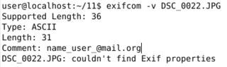 utility to read Exif tags from a digital camera JPEG file