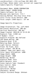utility to read Exif tags from a digital camera JPEG file