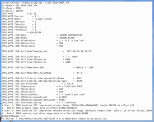 utility to read Exif tags from a digital camera JPEG file