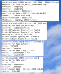 displays meta-data from files of arbitrary type