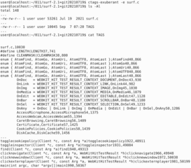 build tag file indexes of source code definitions
