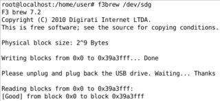 f3brew /dev/sdg (SD Verbatim 32 Gb by USB-Kingston)
