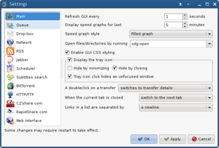 multi-protocol download manager, feature rich and extensible via plugin