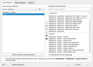 configuration tool for Fcitx5 (Qt version)