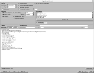graphical frontend for running FlightGear