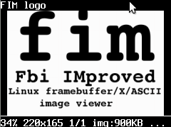 fim in SDL mode visualizing an image;  with caption and status lines activated.