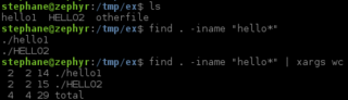 utilities for finding files--find, xargs