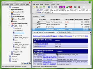 graphical database administration tool for Firebird DBMS