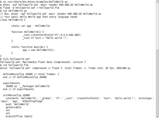 compile & decompile mtasc HelloWorld.as