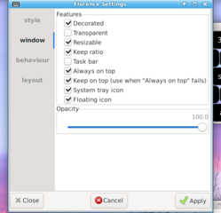 Preferences - window (Settings)