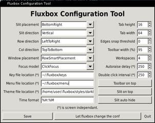 FluxBox configuration utility