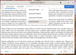Full-featured font preview application for GTK Environments