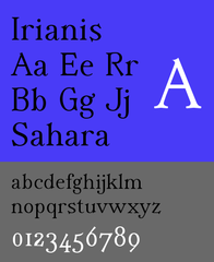 Irianis font of the Arkandis Digital Foundry