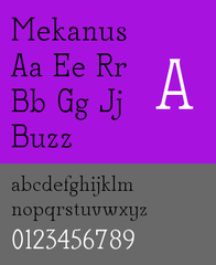 Mekanus font of the Arkandis Digital Foundry