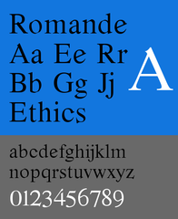 Romande font of the Arkandis Digital Foundry