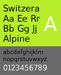 Switzera font of the Arkandis Digital Foundry