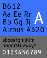 legible font designed to be used on aircraft cockpit screens