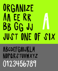 Six handwritten fonts created for the Because We Had To project